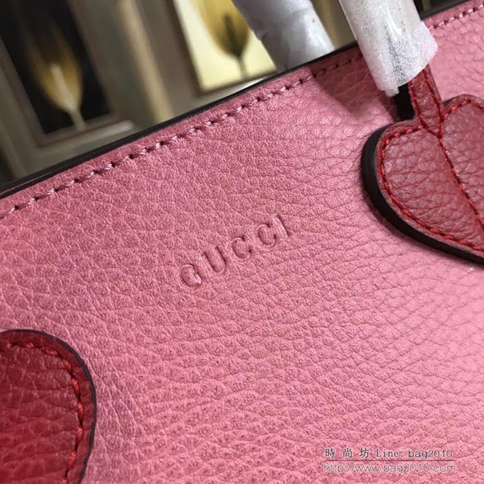 GUCCI古馳女包 2019新款 專櫃品質 457195 進口牛皮 女士手提包 GUCCI購物包 粉色  ydgq3461